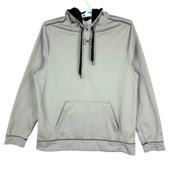 Under Armour Men's Pullover Loose Fit Gray Hoodie Sweatshirt Size L Drawstring - Picture 2 of 12